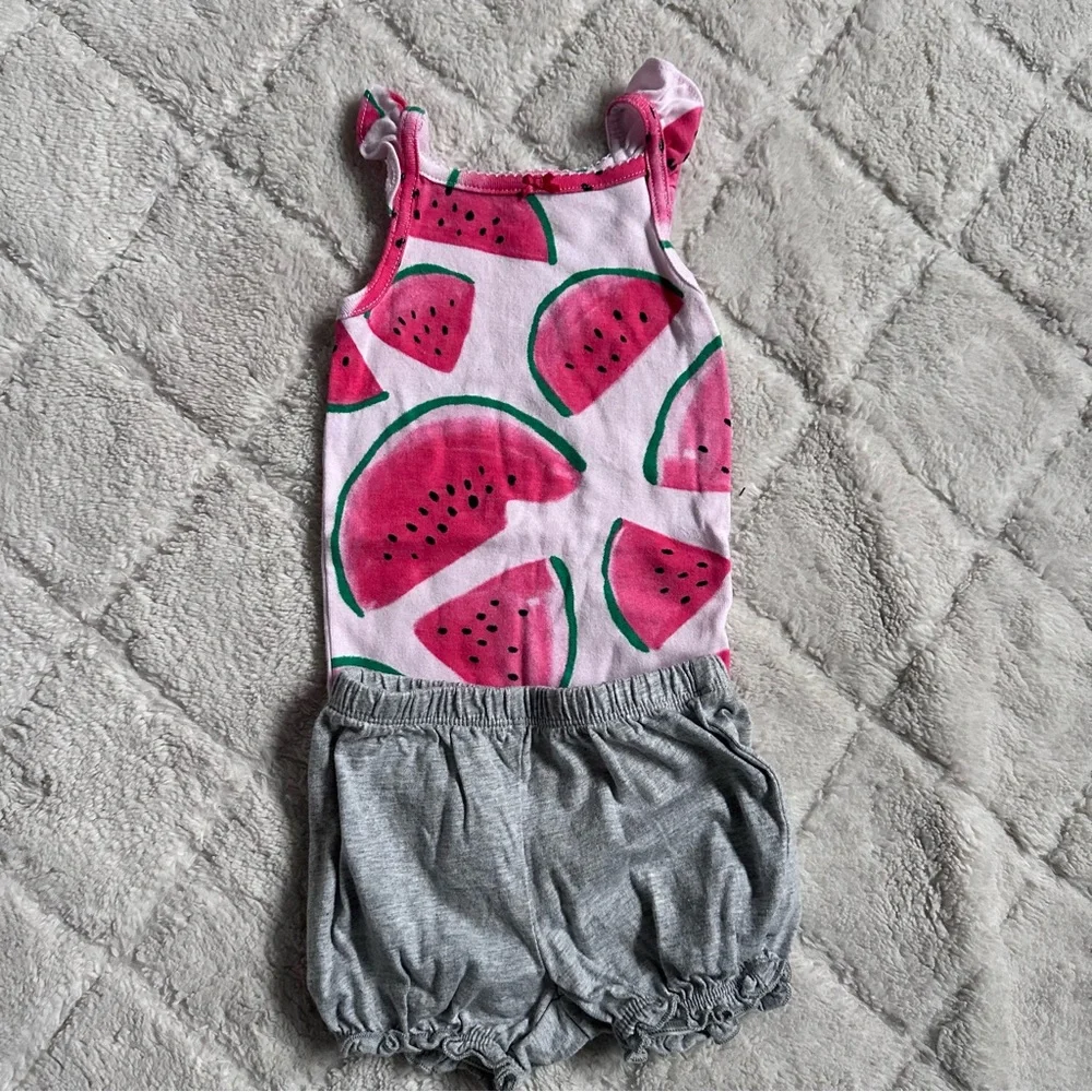 Carter's | 2-Piece Watermelon Bodysuit & Shorts Set | Size 6 Months